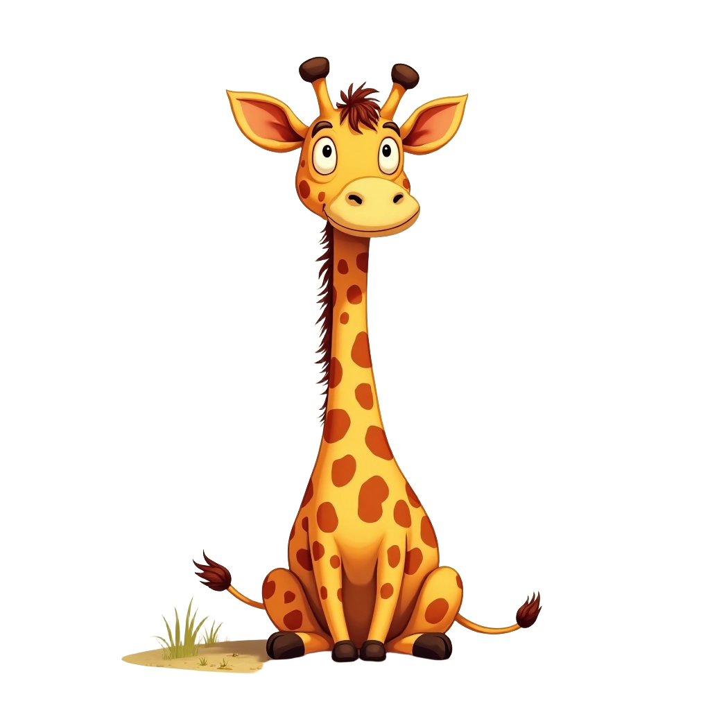 Cartoon Giraffe Sitting